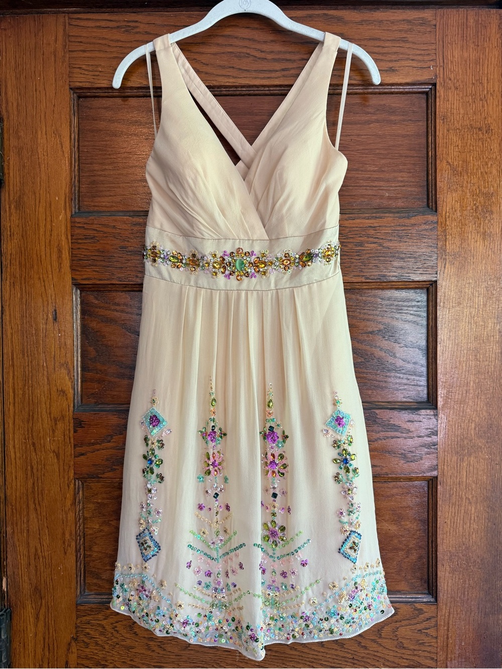 VINTAGE Y2K 100% Silk Beaded Dress Fairy Fairycore Whimsical Basix Black Label 2